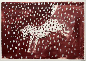 Niels Hamel - acrylverf op papier | 'Stippelpaard' | 2002 kopen? Bied vanaf 40!