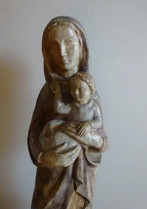 Albert Meertens - Maria en kind in steengoed met zoutkristallen- Beesel Terraco kopen? Bied vanaf 275!