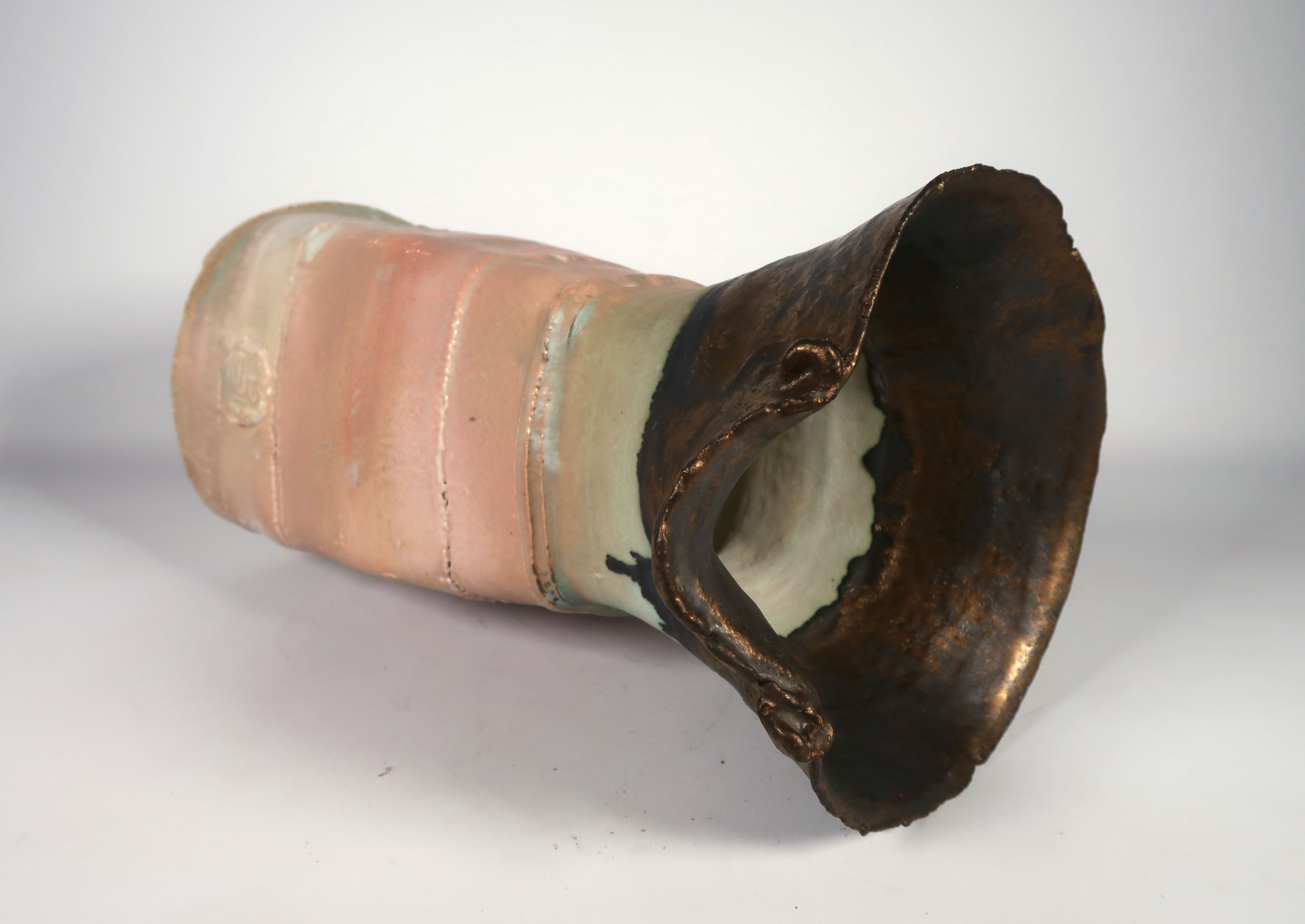 Colin Pearson - Keramiek, Groen en roze geglazuurde kan kopen? Bied vanaf 350!