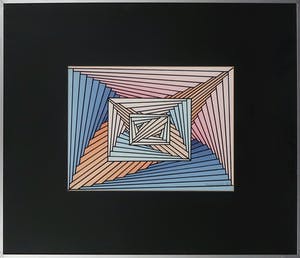 Niet of onleesbaar gesigneerd - Inkttekening, Geometrische compositie - Ingelijst kopen? Bied vanaf 1!