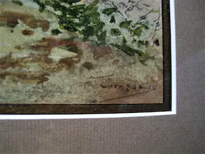 Ferdinand Coenraets - Belgisch impressionist ca. 1900 Aquarel "werken in de moestuin" gesigneerd kopen? Bied vanaf 1!