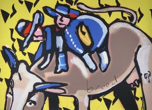 Herman Brood - Grote zeefdruk, Cow riding kopen? Bied vanaf 1!