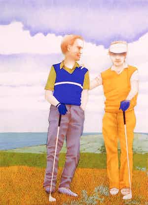 Aat Verhoog - Litho, About golf verkocht voor € 1!