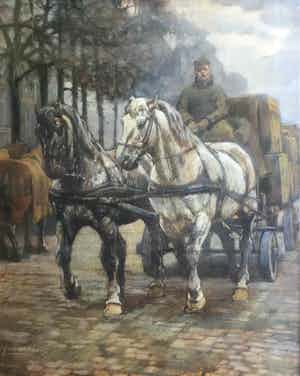 Gijsbertus van Overbeek - C4602, Paarden met karrevracht verkocht voor € 150!