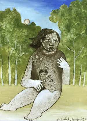 Ans Wortel - C4815-5, Afwachten aan de rand van het bos verkocht voor € 250!