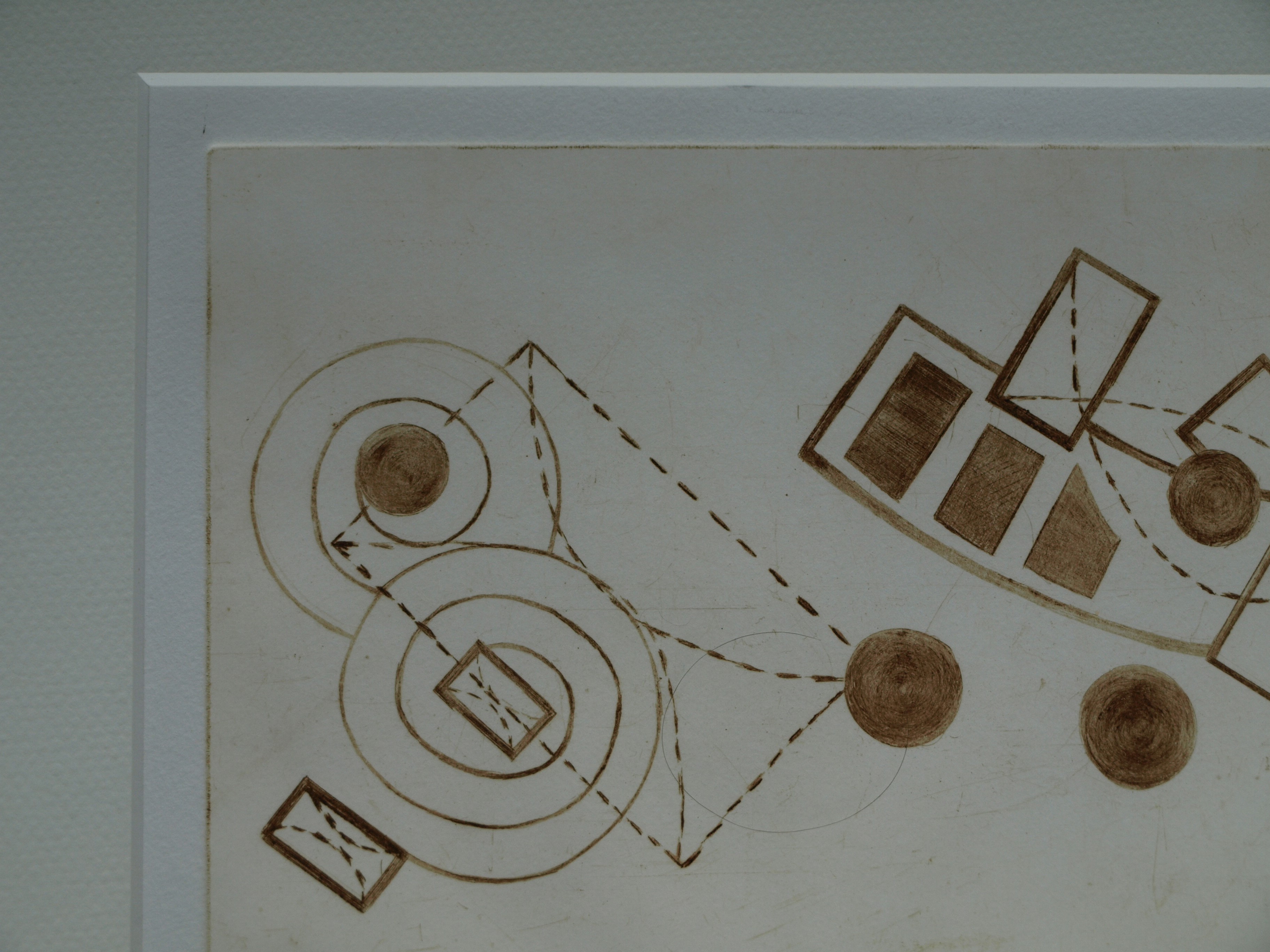 Niet of onleesbaar gesigneerd - Ets , Zonder titel – ingelijst  kopen? Bied vanaf 1!