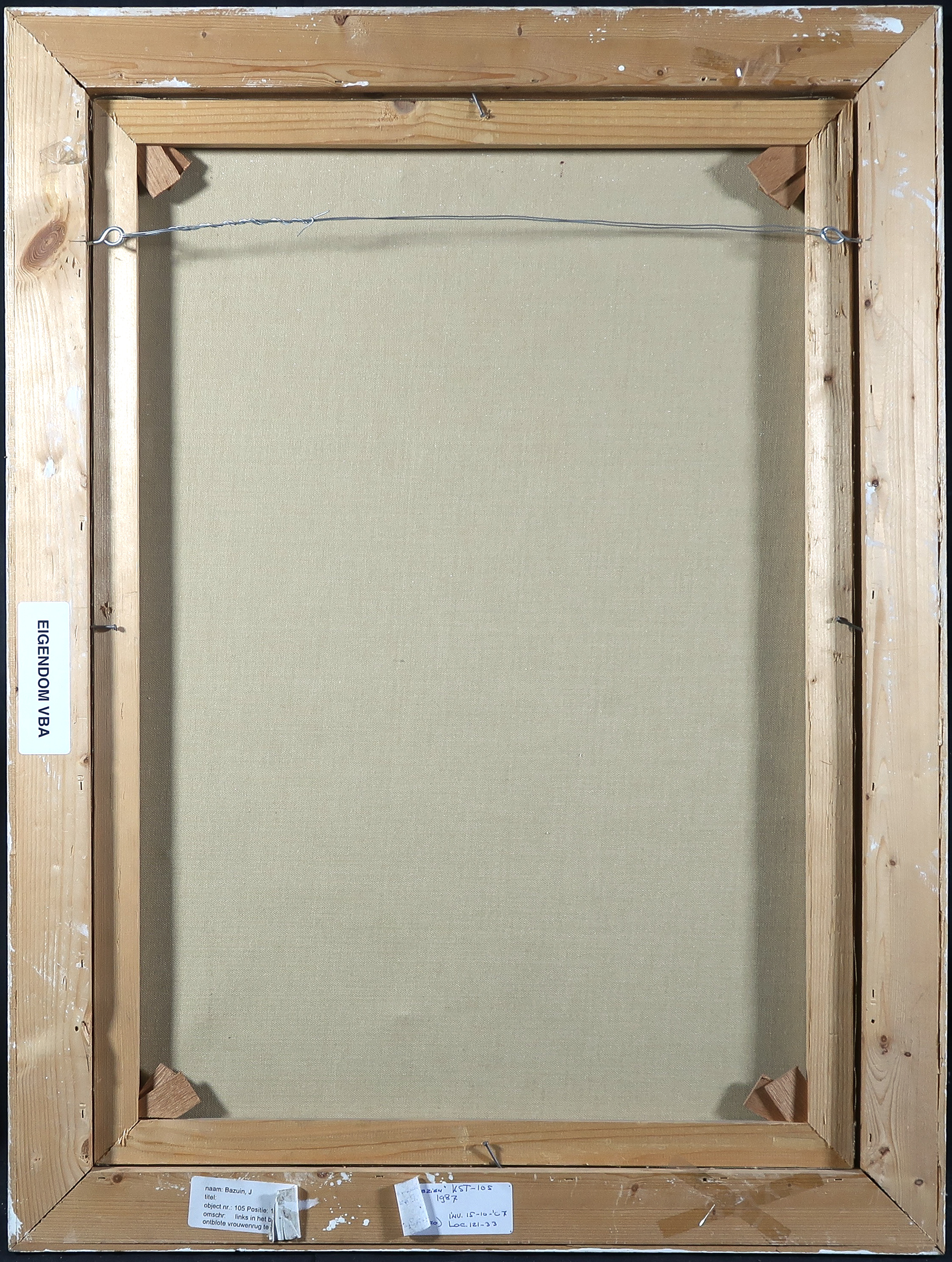 Jan Bazuin - Olieverf op doek, Vrouw op rug gezien - Ingelijst kopen? Bied vanaf 150!