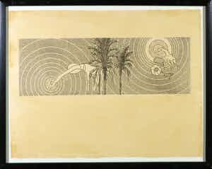 Harald Vlugt - Ets, Pretty primitive - Ingelijst verkocht voor € 40!