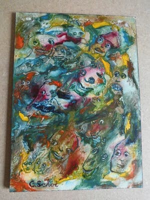 Carla Schot - Olieverfschilderij - Figuren [no.31] kopen? Bied vanaf 25!