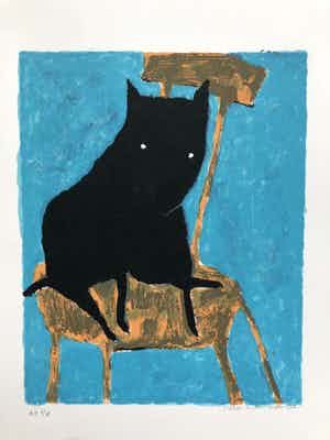 Peter Bastiaanssen - Hondje op stoel in blauwe kamer verkocht voor € 45!