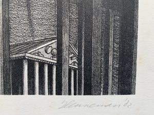 Jeroen Henneman - lithografie - 'Eerste blik op de stad' - 1982 kopen? Bied vanaf 75!