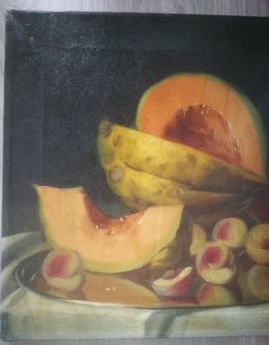 Sziklai Lajos - Stilleven met meloenen en abrikozen/pruimen. kaufen? Bieten Sie von 89!