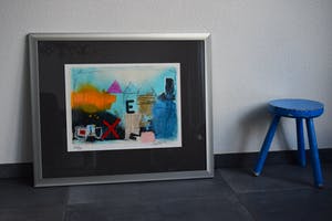 Theo Koster - Zeefdruk Nr. 343 - collage - Ingelijst kopen? Bied vanaf 50!