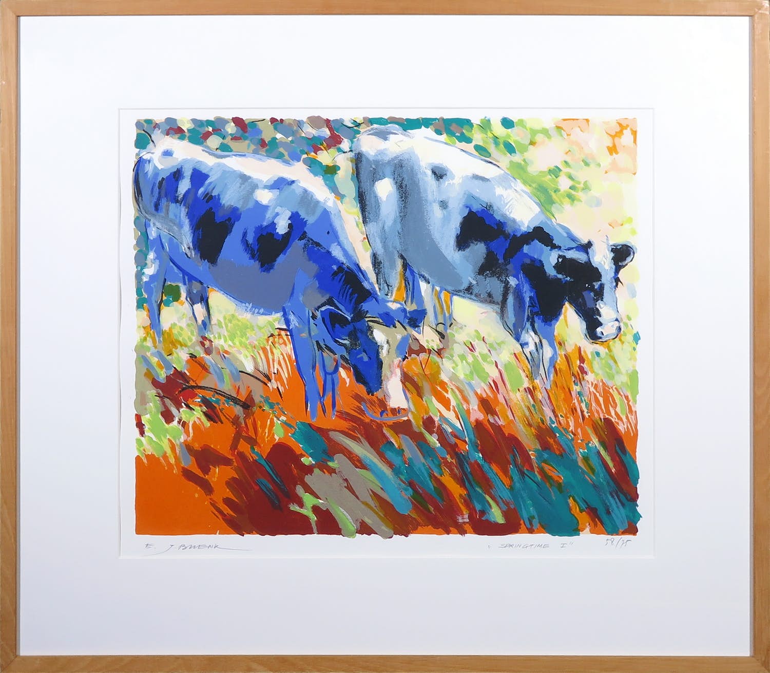 Hans Buenk - Zeefdruk, Springtime I - Ingelijst verkocht voor € 50!