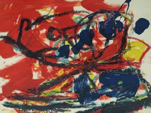 Karel Appel - Kleurenlitho ‘Musique Barbare’ in een barbaarse lijst – 1963 – Lijst, 50 x 60 cm kopen? Bied vanaf 10!