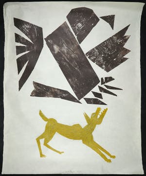 Carel Visser - Houtsnede op geschept papier, Zonder titel (Groot) kopen? Bied vanaf 50!