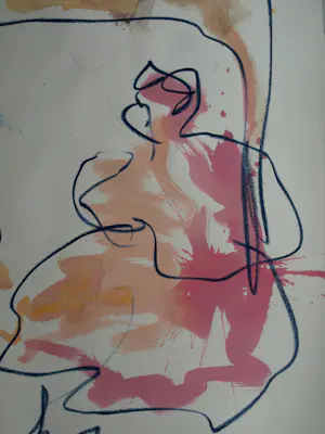 Anton Heyboer - Acryl en pastel , 2 Vrouwen & het Dier – 107 x 79 cm. kopen? Bied vanaf 150!