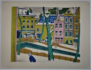 Jan Wiegers - Stadsgezicht Achterburgwal kopen? Bied vanaf 150!