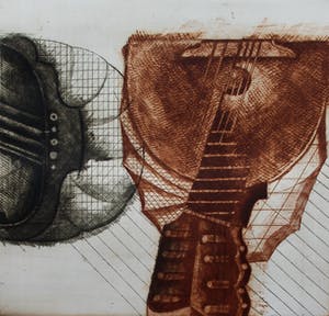 Brigitte Coudrain - ets: abstracte voorstelling kopen? Bied vanaf 35!