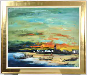 Paul Permeke - Port-Louis, Bretagne - olie op doek - 100x120 - 1965 verkauft für € 850!