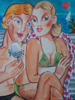 Elva Polyakova - Lovers aan zee kopen? Bied vanaf 50!