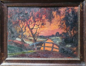 Eskel A. Wallin - Acryl op board, Zonsondergang - Ingelijst kopen? Bied vanaf 50!