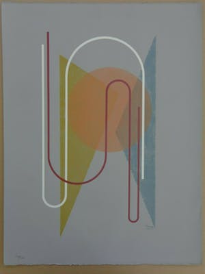 Cesar Domela - GEOMETRISCHE ABSTRACTIE / KLEURLITHO / 66x50cm / SIG kopen? Bied vanaf 120!
