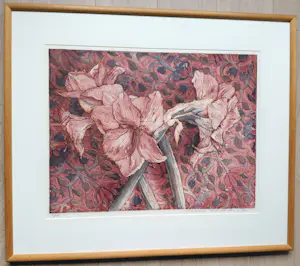 Marcel Schellekens - Amaryllis, aquatint ets (netjes ingelijst, groot) kopen? Bied vanaf 150!