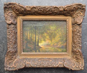 Niet of onleesbaar gesigneerd - Boslandschap met rivier - Begin 20ste eeuw - Gesigneerd kopen? Bied vanaf 1!