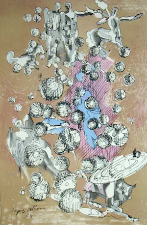 Jacques Villon - Constellation Planétaire - 1954 - Originele litho gesigneerd en gedateerd kopen? Bied vanaf 100!