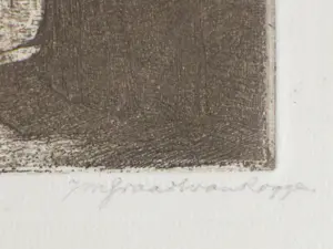 Johannes Graadt van Roggen - Straatje te Veere - Ets kopen? Bied vanaf 90!