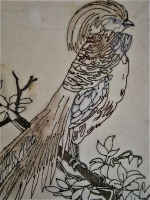 Jaap Gidding - UNIEK! 1920 Art Deco gedruppeld olieverf-reliëf "Vogel met Kuif" gesigneerd kopen? Bied vanaf 10!