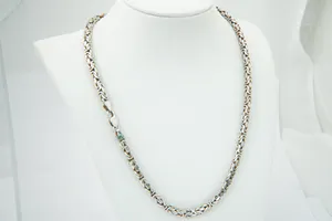 Massief 2e gehalte (925/1000) zilveren "Konings" ketting - 50cm lengte - zgan! kopen? Bied vanaf 50!