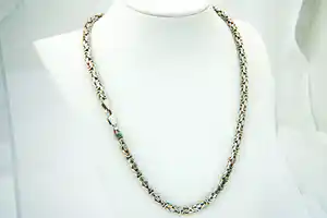 Massief 2e gehalte (925/1000) zilveren "Konings" ketting - 50cm lengte - zgan! verkocht voor € 50!