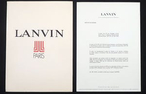 Jean Daniel Lorieux - Silverprint, Persbericht Lanvin t.g.v. de Prix du Dé d'Or kopen? Bied vanaf 100!