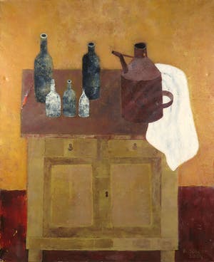 Betty Scheer - Olieverf op doek, Stilleven met flessen (Groot) kopen? Bied vanaf 200!