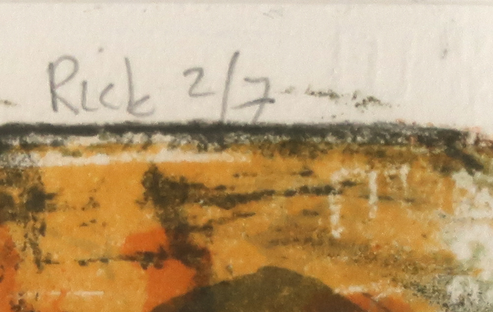 Niet of onleesbaar gesigneerd - Zeefdruk op papier, Abstracte koe - Ingelijst (Groot) kopen? Bied vanaf 1!