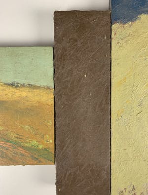 Christiaan Paul Damste - gemengde techniek (collage) - 'Landschap - balk - landschap' kopen? Bied vanaf 320!