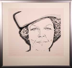 Marte Roling - Zeefdruk, Beatrix - Ingelijst (Groot) verkocht voor € 150!