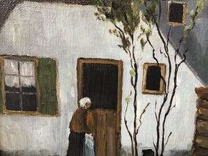 Niet of onleesbaar gesigneerd - Eenvoudig boerenerf. kopen? Bied vanaf 1!