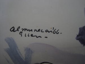 Niet of onleesbaar gesigneerd - interessante jaren 60 gesigneerde Aquarel "Almunecan" kopen? Bied vanaf 10!