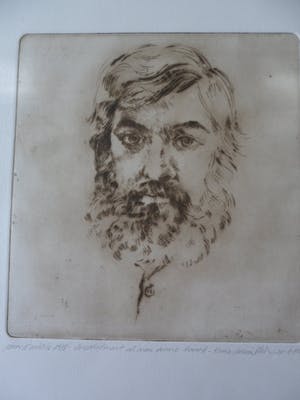 Enric Adsera Riba - Ets. Zelfportret van Enric Adsera Riba kopen? Bied vanaf 25!