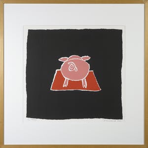 Hans Innemee - Zeefdruk, Pig - Ingelijst kopen? Bied vanaf 70!