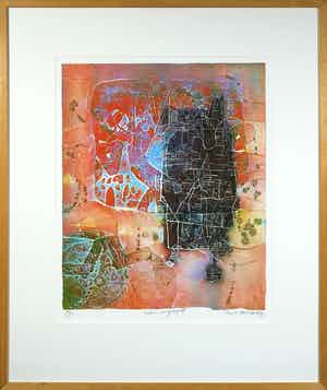 Soichi Hasegawa - Ets en aquatint, Matin rougeoyant - Ingelijst verkocht voor € 50!