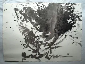 Anton Heyboer - Acrylverf , Abstracte voorstelling Oervogel / Kip – 79 x 107 cm. kopen? Bied vanaf 150!