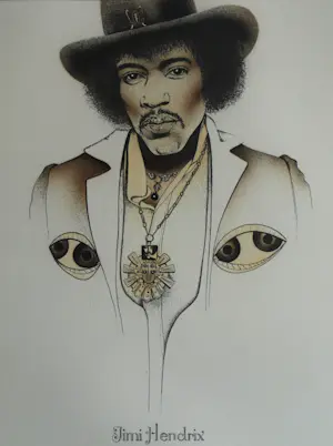 AcheterGunter Gritzner - Ingelijste litho , Jimi Hendrix – 1974? Enchérissez de 1!