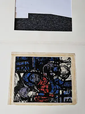 Buy Louis Schanker - Amerika 1952 - grote linosnede "Circle Image No. 25" potloodgesigneerd? Bid from 82!