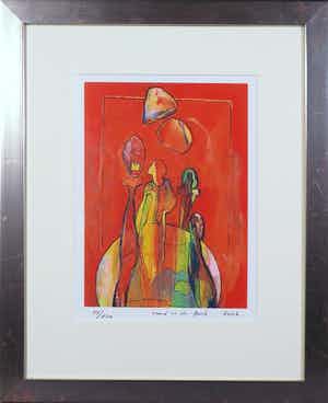 Ruud van der Beele - Zeefdruk, z.t. Abstract 3 - Ingelijst verkocht voor € 35!