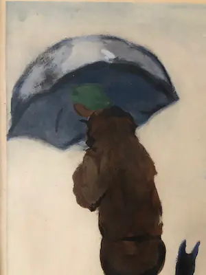 Kees van Dongen - Pochoirdruk - Vrouw met een hond, langs het strand wandelend kopen? Bied vanaf 3950!