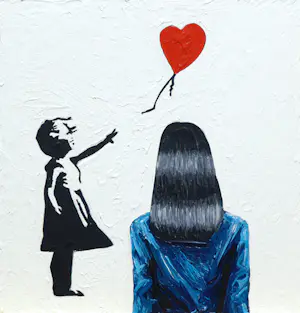 AcheterGerard Boersma - Balloon Girl (Vrouw kijkend naar schilderij van Banksy)? Enchérissez de 75!